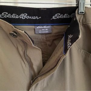 Eddie Bauer Mens Pants 38 x 30 Olive Green Outdoor Casual Dress Slacks